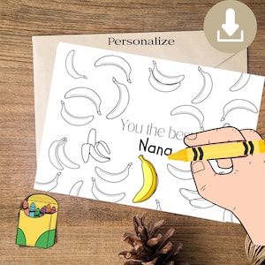 O melhor cartão para colorir Nana, cartão de Dia das Mães para Nana. Cartão engraçado de Dia das Mães da Nana, Cartão da Vovó, cartão personalizado da Nana, presente para colorir