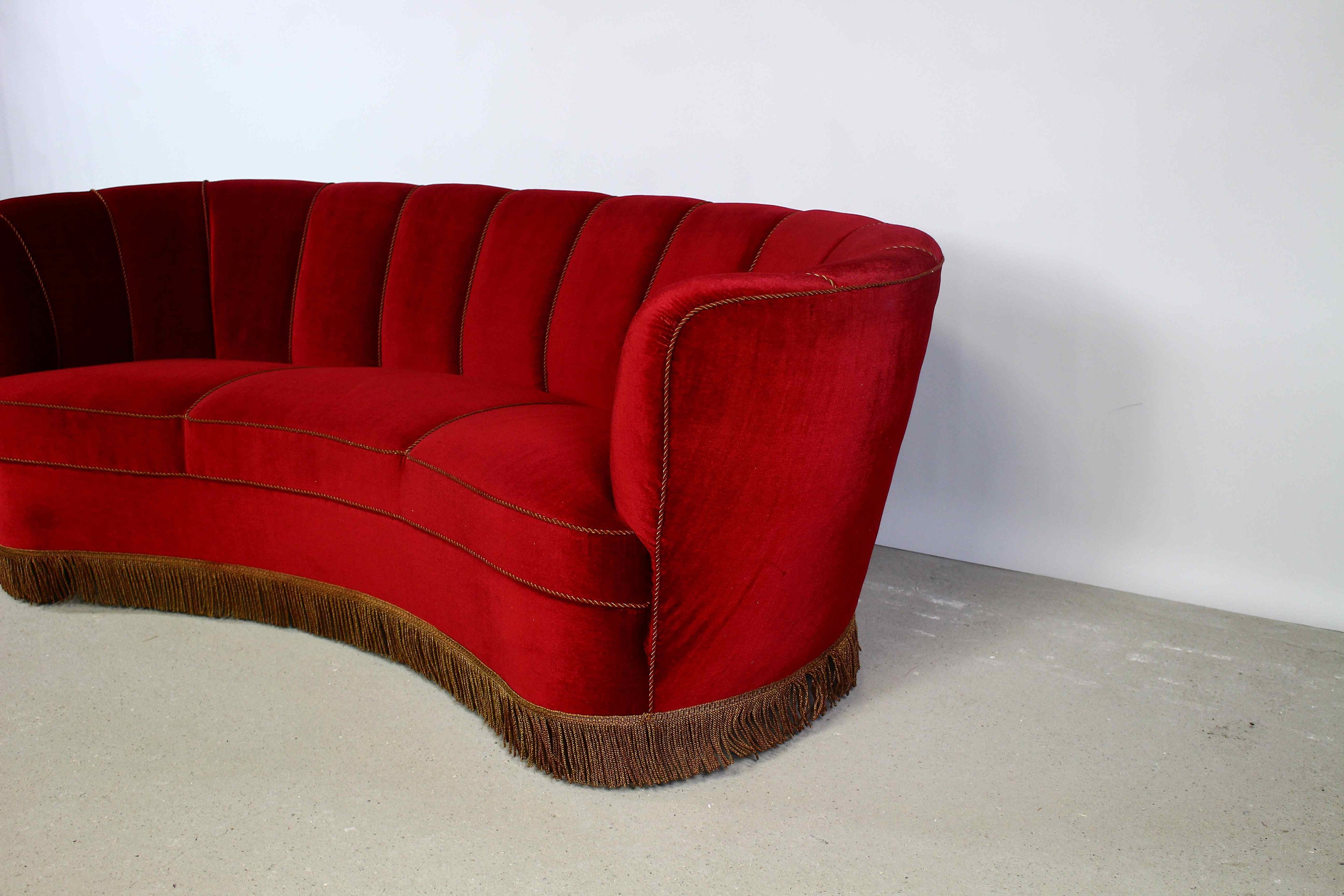 1940s Art Deco Curved Banana Sofa Etsy