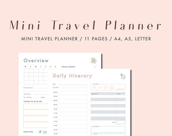 Reiseplaner | Reisetagebuch, Reise druckbar, Tagesplaner, digitaler Planer, Reiseplaner, Urlaubsplaner, Reiseplanung