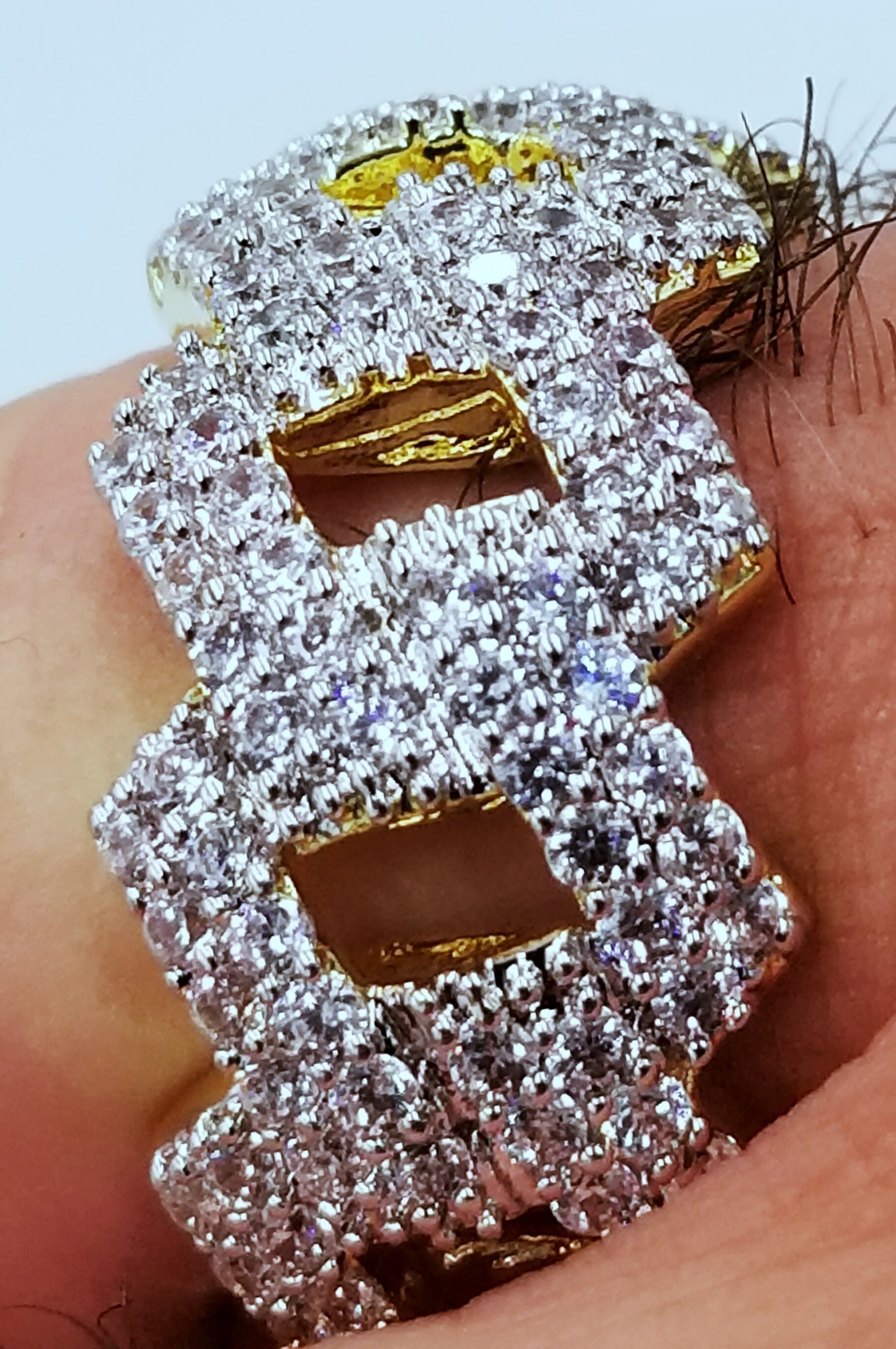 Men's Custom bust down cuban link Pinky Ring 14K Gold Etsy