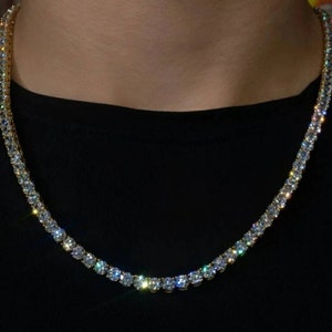 5 mm vvs1 clarity Crystal&#39;s Tennis chain 14 kt gold finish or white gold finish selection