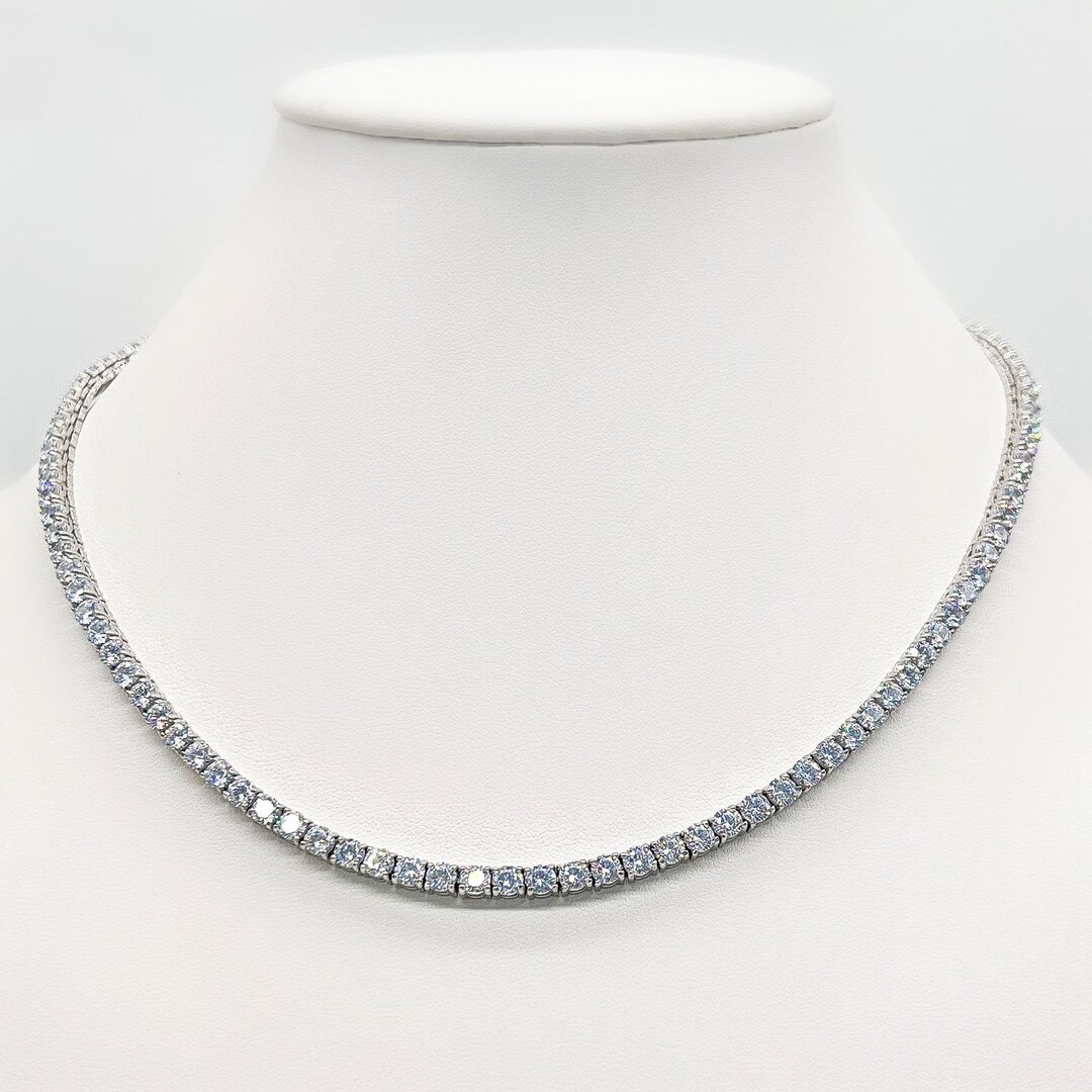 4mm Stainless Steel Tennis Chain 18K Gold Finish Vvs1 Cubic Zircon