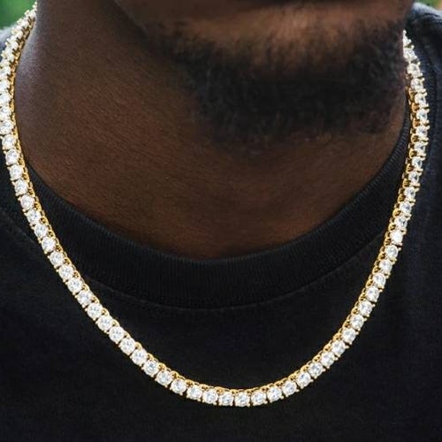 Tennis Chain 14 Kt Gold Finish 