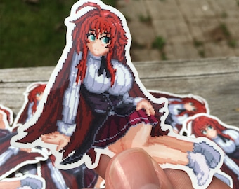Rias Gremory - Vinyl Sticker - Pixel Art -