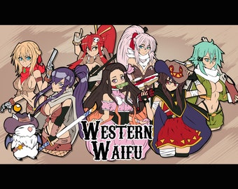Western Waifu Hard enamel Pin set