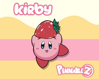 Kirby Strawberry-harde emaille pin