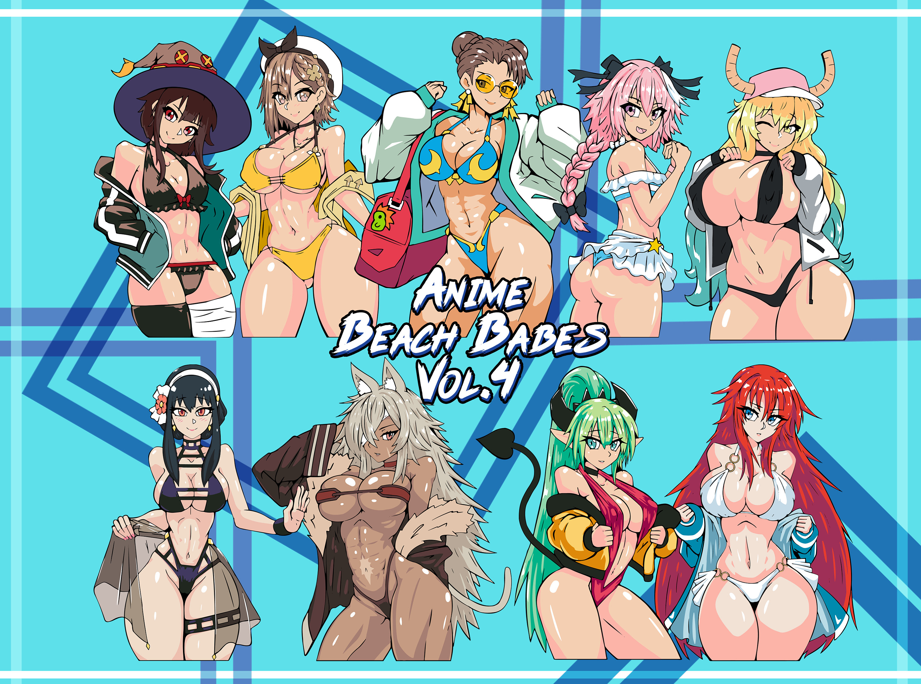 Anime Beach Babes Vol. 4 Hard enamel Pin set