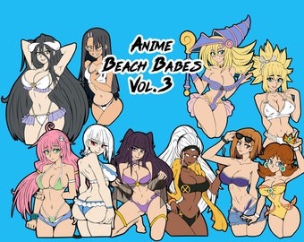 Anime Beach Babes Vol. 3 Hard enamel Pin set