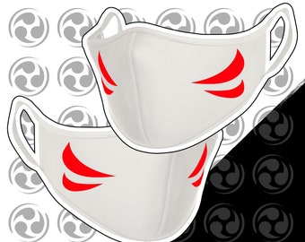 Kitsune Fox, Face Mask Cover - Unisex - Non Medical/COVID Mask - Japanese Kanji Folklore