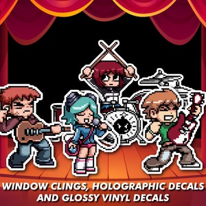 Scott and Ramona - Glossy PVC Vinyl Decals, Holographic Stickers, Static Window Clings -  Inspired by Scott Pilgrim Vs the World The Game