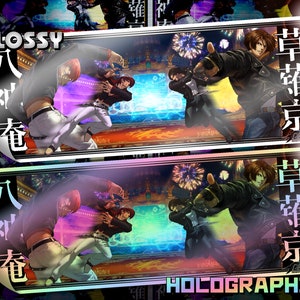 King of Fighters XIII 8 x 3 Inch Slap Stickers - Glossy PVC Vinyl Decals Holographic - Inspired by Fatal Fury Art of Fighting Iori Kyo Mai