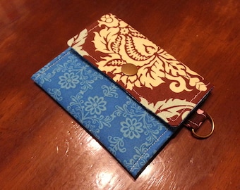 Handmade Fabric Wallet For Women- Small- 6 Pocket Wallet- Credit Card Wallet- Cash Wallet