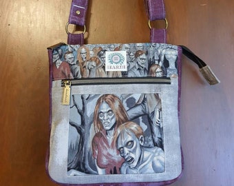 Medium Zippered Crossbody Bag With Adjustable Strap ~ The Brigie Crossbody Bag ~ Shoulder Bag ~ Alexander Henry Handbag ~ Zombie Bag