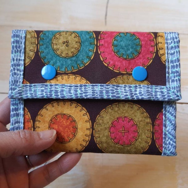Cute Wallet ~ Cotton Wallet ~ Fabric Wallet With Clear Pocket ~ Credit Card Wallet ~ Cash Wallet