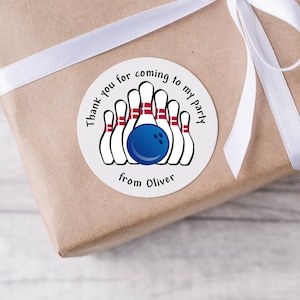 Thank You For Coming To My Party - Bowling Themed - Round Labels for Sweet Cones - Birthday Stickers - Thank You Stickers