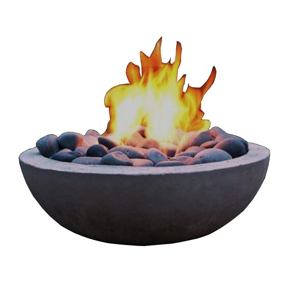 Gas Fire Pit Natural Gray 36 Diameter GFRC Concrete Fire Etsy