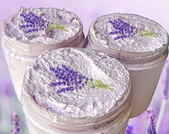 Luxurious Lavender Whipped Soap, Cream soap, Whipped soap scrub, Aromatherapy soap, Lavender Oils, Perfect gift for her, Handmade