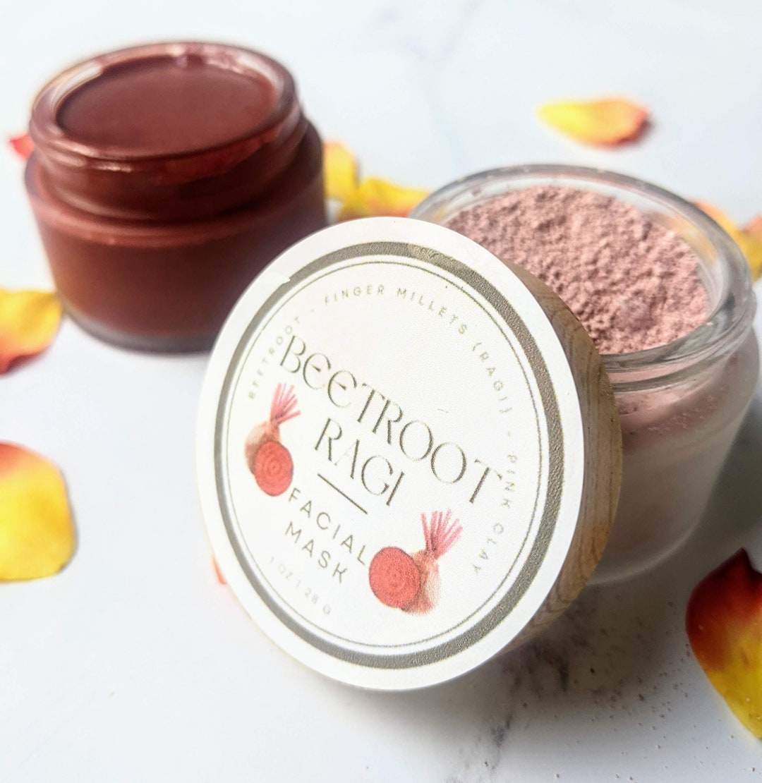 Organic Beetroot and Ragi Face Mask, Scrub With French Pink Clay
