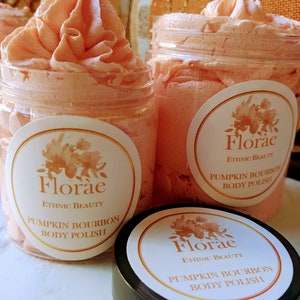 Pumpkin Whipped Sugar Scrub, Foaming whipped soap scrub, Pumpkin Spice, Bourbon&#39;d pumpkin, Fall fragrance, Fall season gifts, Party favors