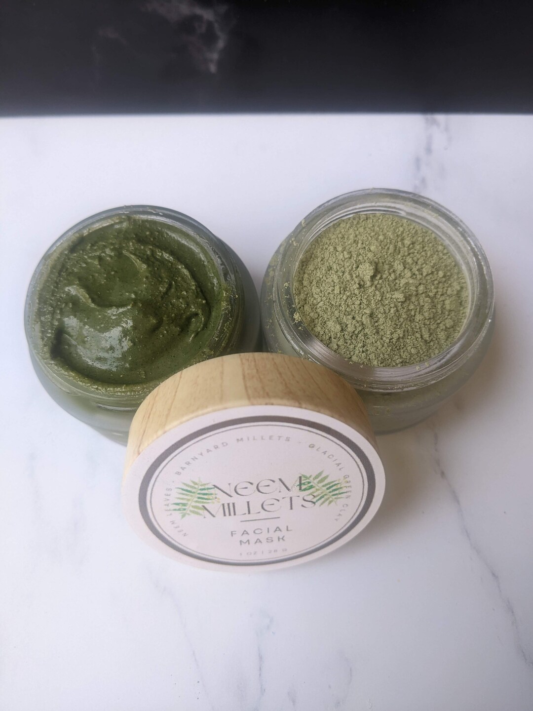 Organic and Natural Green Face Mask With Glacial Marine Clay, Neem and