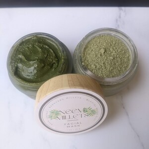 Organic and Natural Green Face mask with Glacial Marine Clay, Neem and Millets | Natural Face Scrub for Acne-Prone Skin | Face Exfoliator