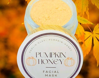 Organic Pumpkin Honey Face Mask Powder with Kaolin Clay | Natural Skincare | Detoxifying, Hydrating | Handmade | Non-Toxic | Clean Beauty