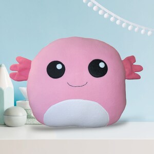 Axolotl Fleece Pillow, Handmade Toy