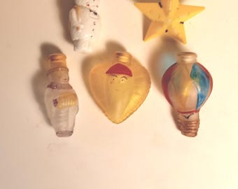 Cubiertas de luces navideñas vintage, payaso, Papá Noel, globo, estrella