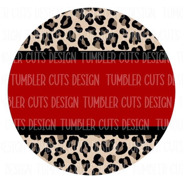 Red & Black - Leopard Print Circle - School Colors - Team Colors - School Spirit - Add Your Own Text - 300 dpi PNG digital file download