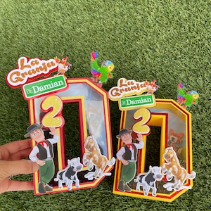 Shaker com letras 3D e luzes | Topo de aniversário | Topo personalizado