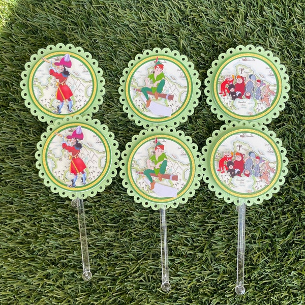 3D Cupcake topper Inspired in Peter Pan set of 12 |Personalized Cake Topper with Confetti  | Birthday cake decor