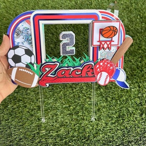 Topo de bolo 3D All Sports Shaker | Topo de bolo de aniversário | Decoração de festa | Decoração de aniversário All Sports