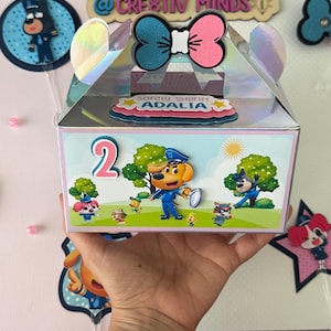 Holographic Sheriff Labrador Gable Box: Dog Party Favor, Puppy Patrol Decor