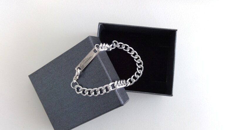 Armor Mens Bracelet engraving silver stainless steel plate carabiners gift for Man