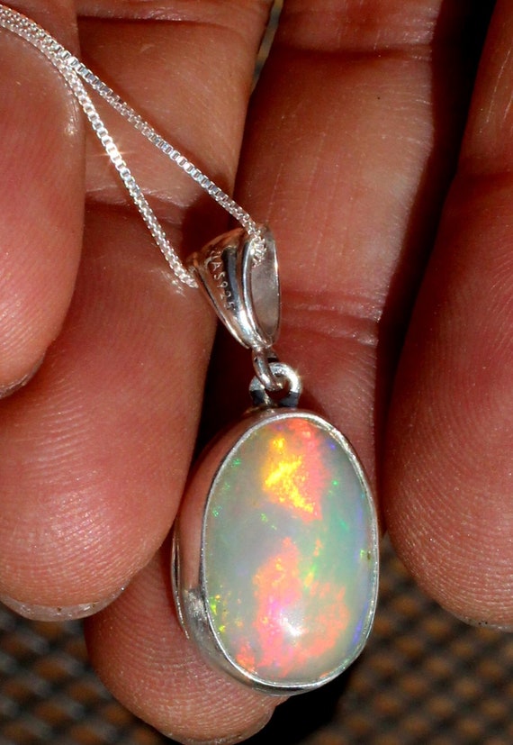 Buy Beautiful Ethiopian Opal Necklace, Multi Fire Opal Jewelry, Welo Opal  Silver Necklace, 5mm-7mm Opal Faceted Rondelle Bead Necklace Online in  India - Etsy