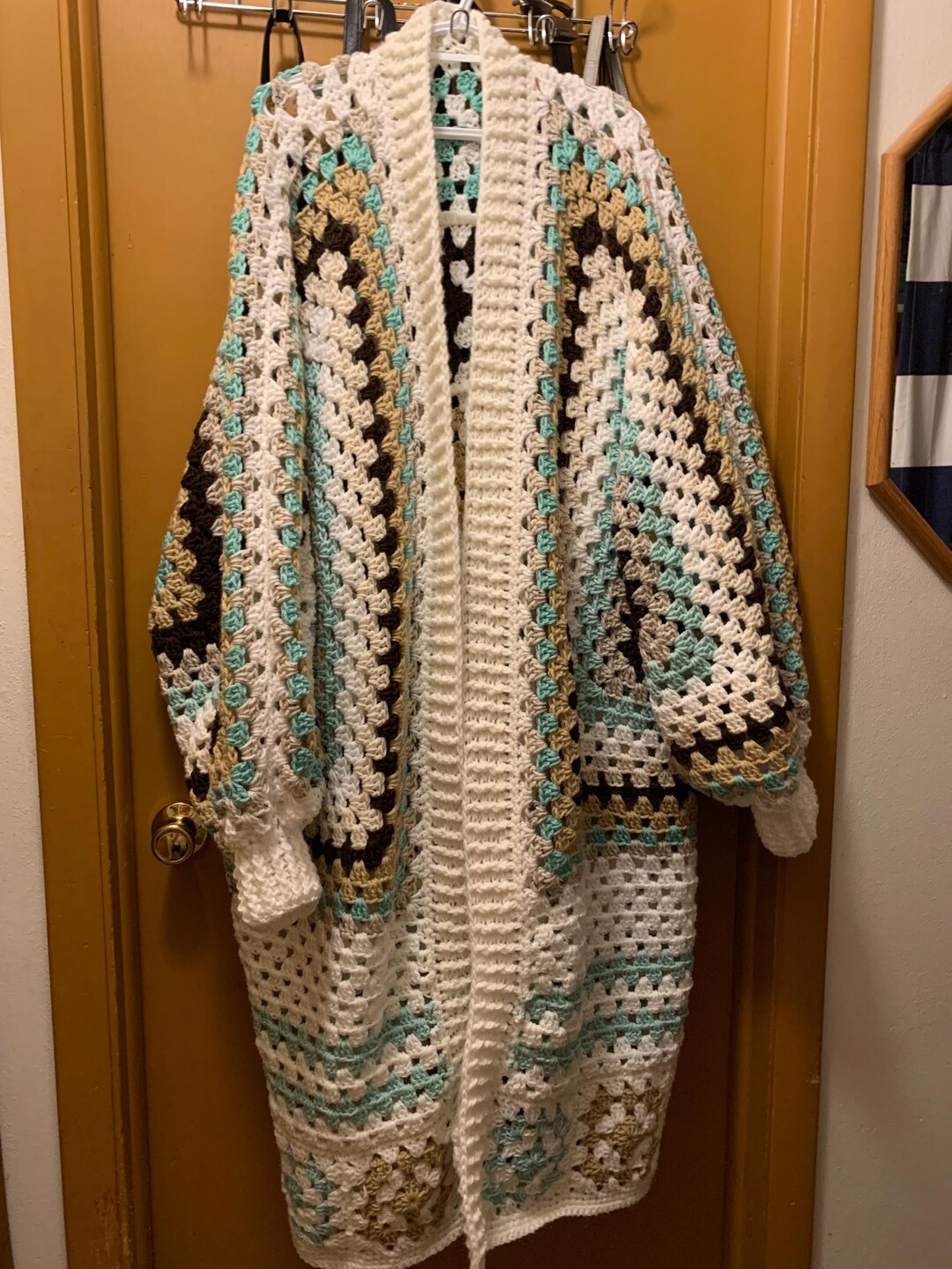 One of a Kind Plus Size for Shade, Granny Square Afghan Coatigan