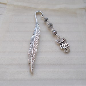 silver owl bookmark - little handmade gift for reader - book accessory for her