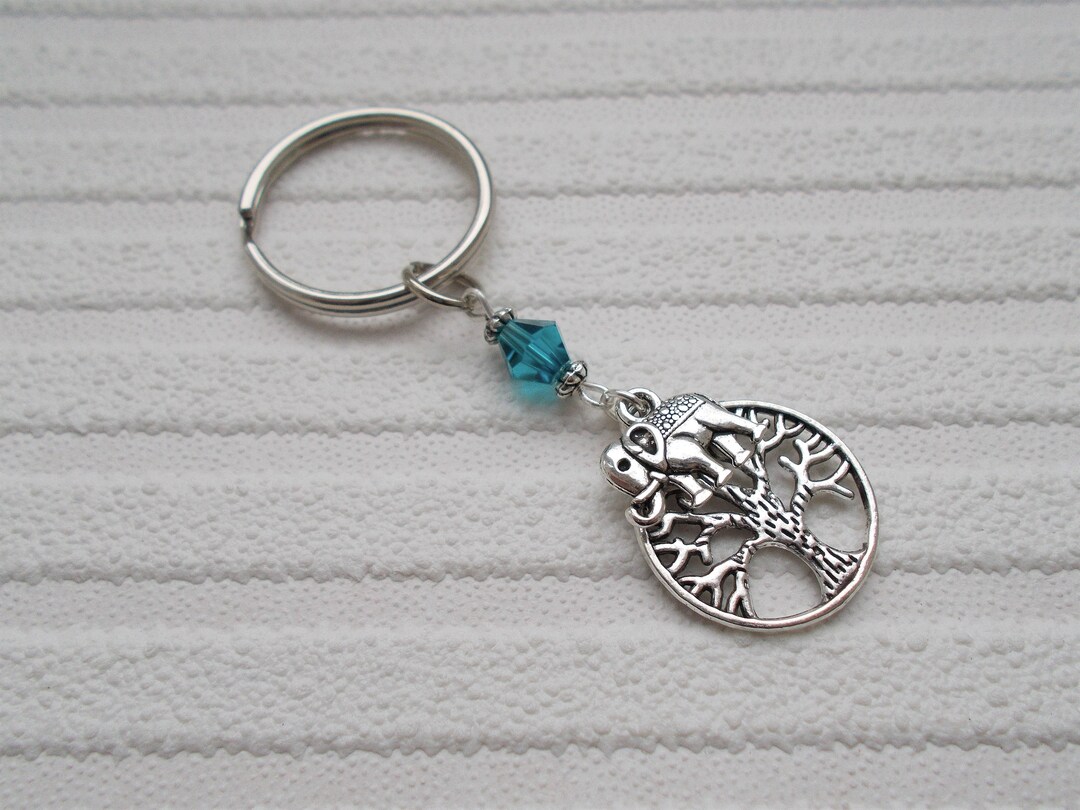 Tree of Life Keyring Elephant Keychain Silver Keyring Elephant Etsy UK