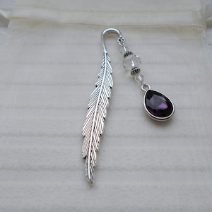 birthstone bookmark - silver bookmark with beads and charm - handmade personalised gift for women