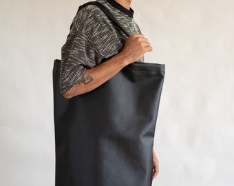 Big Vegan Tote Bag, Black Vegan Leather Tote, Black Tote Bag, Vegan Leather Tote Bag, Large Vegan Leather Tote, Modern Vegan Leather Tote,