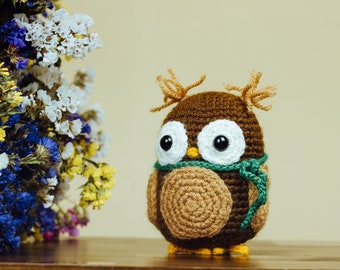 Beginner crochet kit OWL, easy starter amigurumi kit, learn to crochet kit, make you own DIY kit