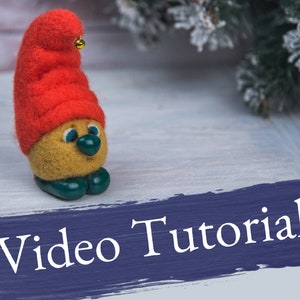 Needle felting GNOME video tutorial, punch needle Gnome, felting for beginners, DIY felting toy, how to make