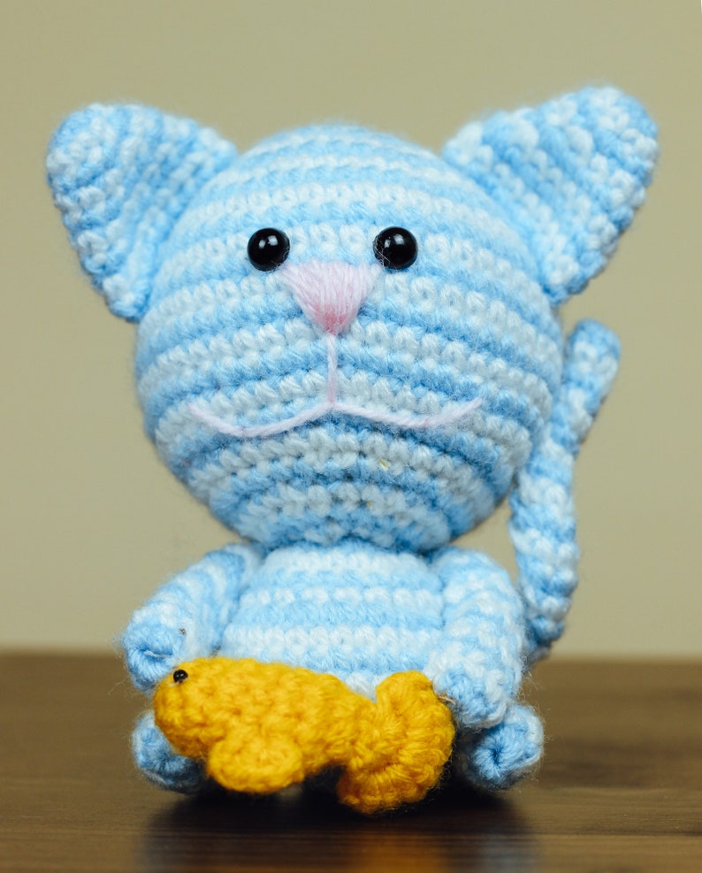 DIY Crochet Amigurumi Cat Craft Kit for Adults, Starter Crochet Kit