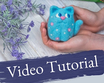 Videotutorial de gato fieltrado con aguja: Manualidad DIY para principiantes