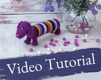 Videotutorial de perro de fieltrado con aguja: Animal de aguja perforada para principiantes