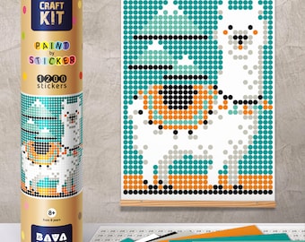 Paint by sticker LAMA DIY kit, pixel wall art, mosaic kit