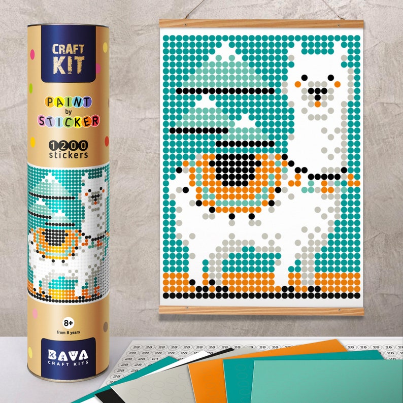 Paint by Sticker LAMA DIY Kit, Pixel Wall Art, Mosaic Kit Etsy