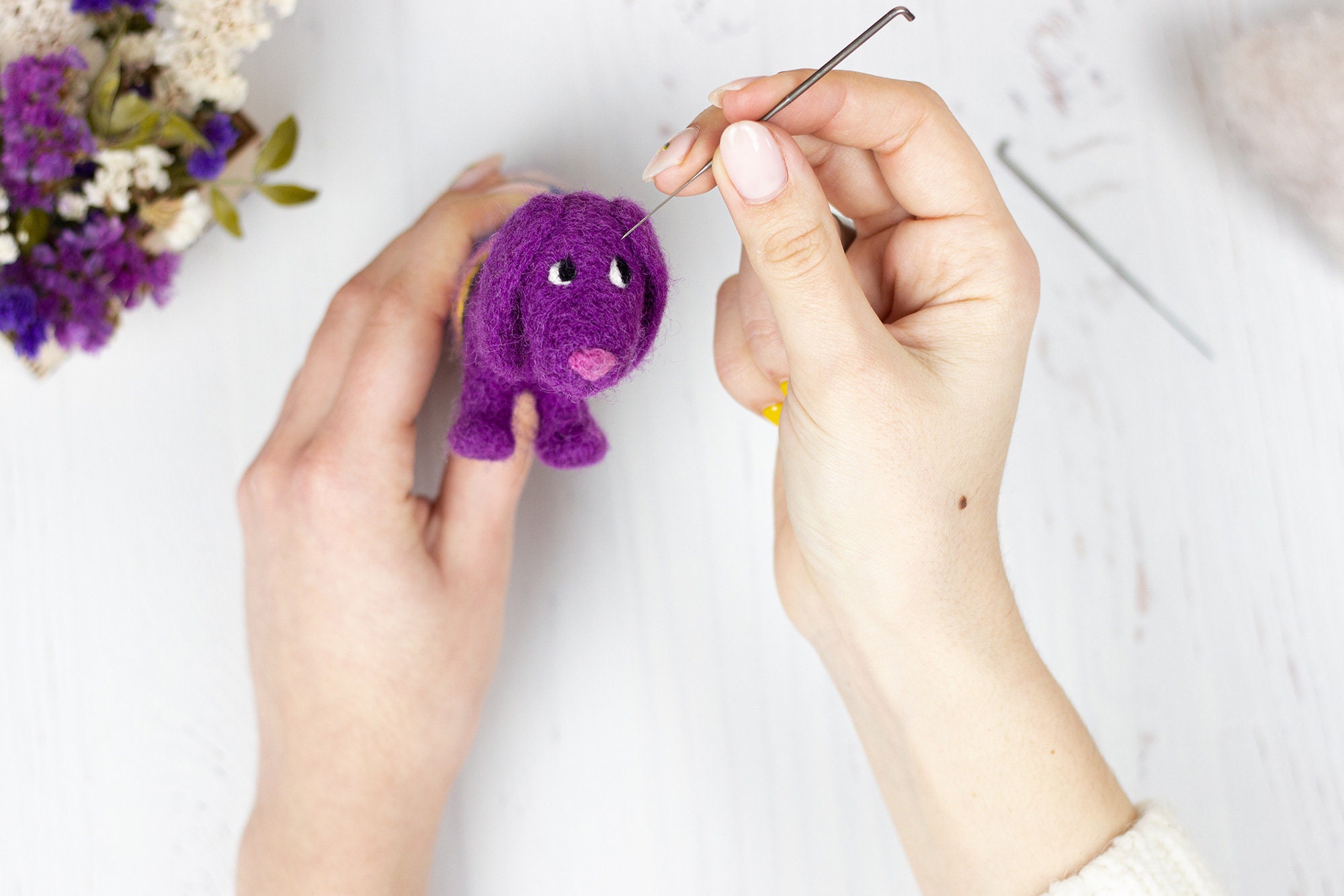 Needle Felting DOG Craft Kit Video Tutorial Punch Needle Kit Etsy