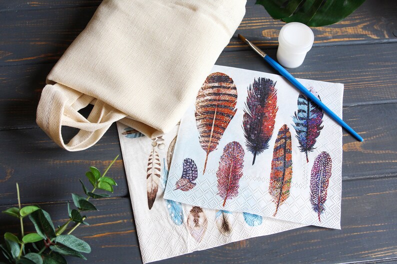 Decoupage on canvas tote bag DIY kit for adults decoupage art Etsy