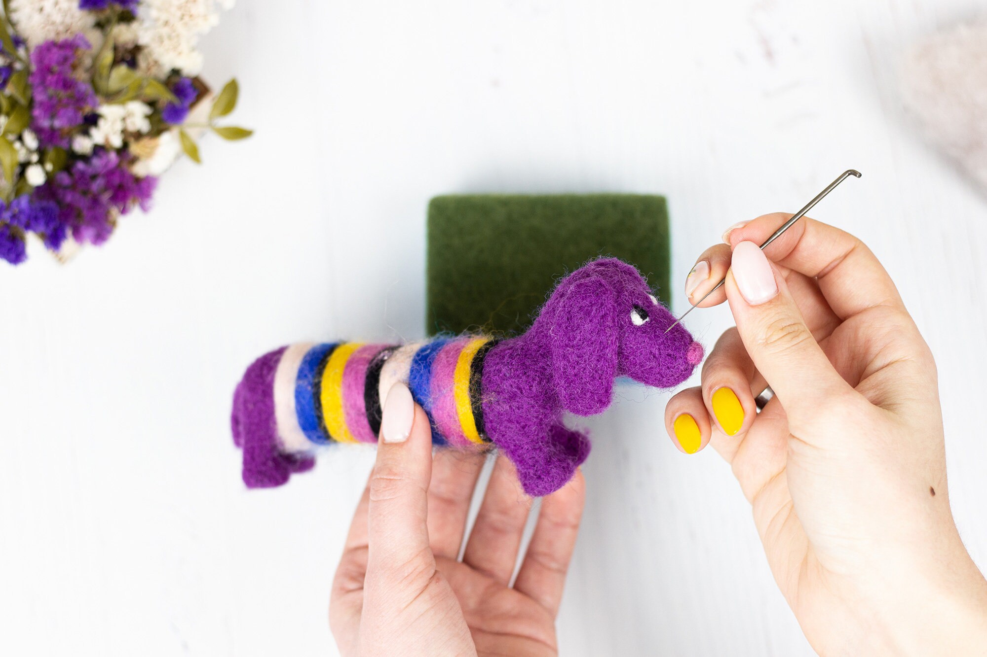 Needle Felting DOG Craft Kit Video Tutorial Punch Needle Kit Etsy